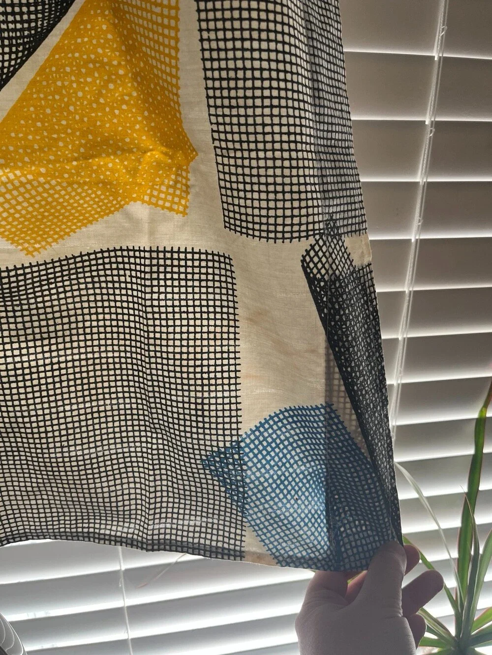 VTG 80s Marimekko Sine Geometric Cafe Curtain Panels 27x38 Memphis Set